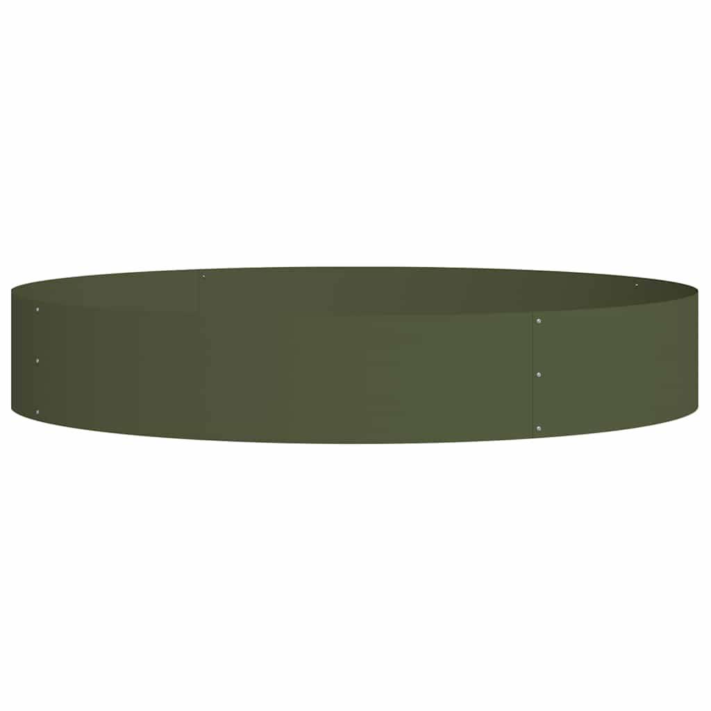 Grande Bordure de Jardin Ronde Acier Vert Olive Cercle de Plantation XXL Ø120x20 cm - ComfortXL Outdoor Living - Image 2