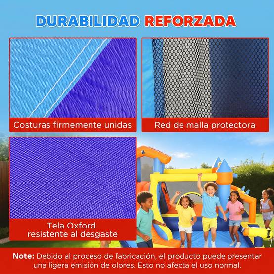 Château aquatique gonflable 8-en-1 souffleur 550W toboggan trampoline mur escalade piscine foot basket et jeu de lancer - Image 7