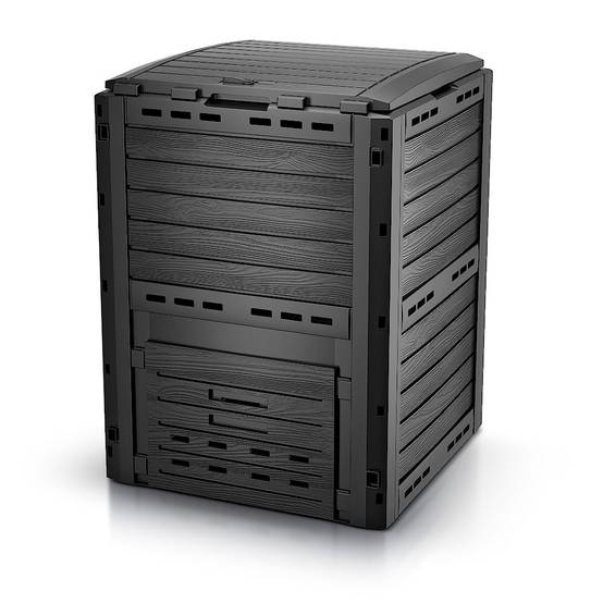 Vounot - Composteur de jardin 300L Qualité Supérieure pour Jardin Déchets Imitation Style bois noir - Image 1