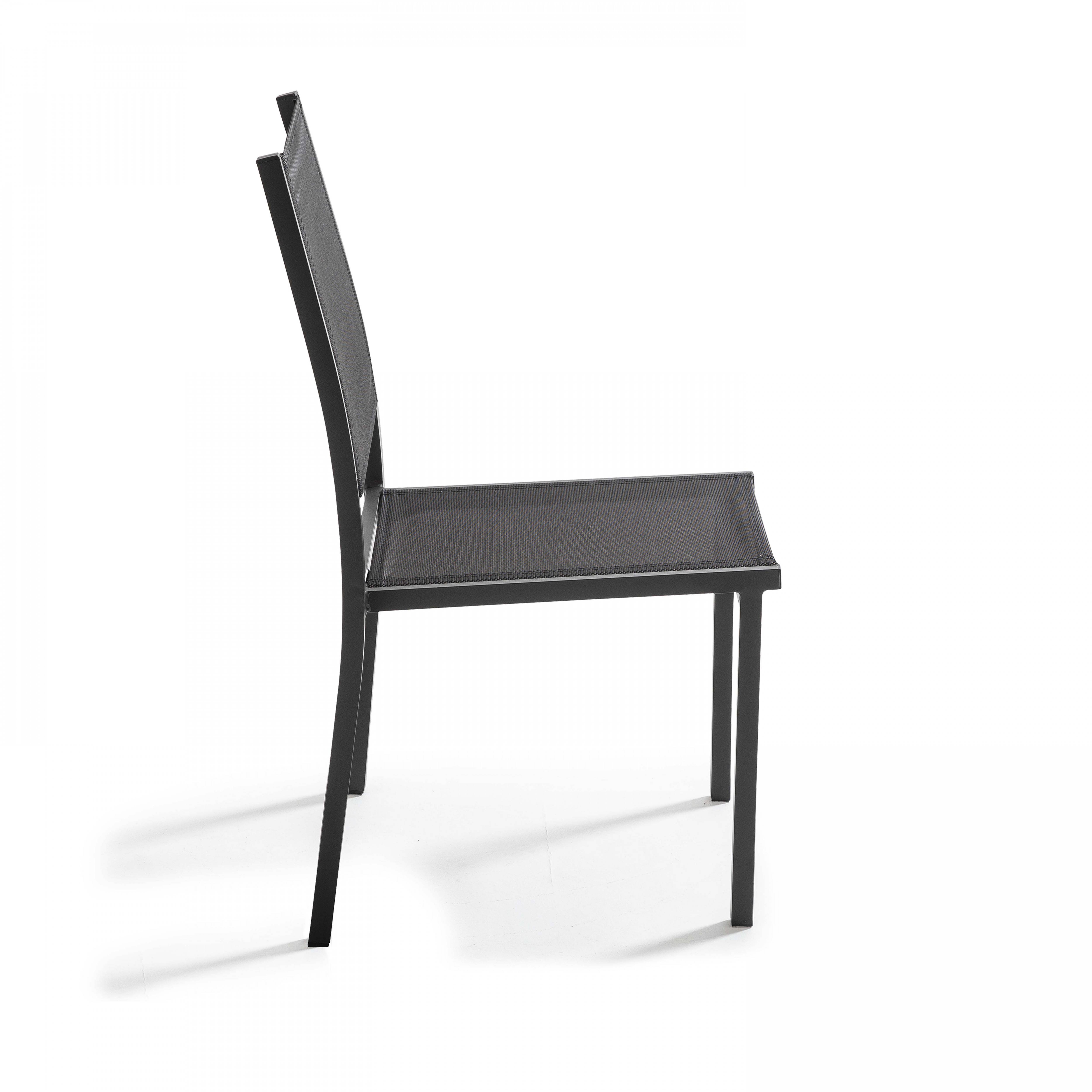 Oviala - Lot de 2 chaises de jardin en aluminium et textilène noir Ajaccio - Oviala - Imagen 5