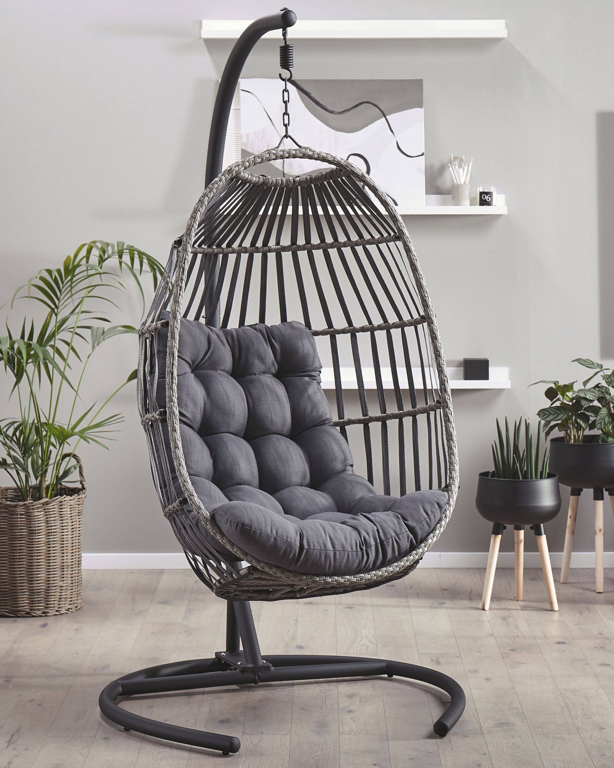 Beliani - Chaise porte-à-faux Tissu Gris foncé SESIA - Beliani - Imagen 1