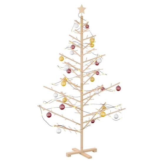 Vidaxl - Arbre de Noël en bois Naturel 180 cm Bois massif en pin vidaXL 42018057 - Image 4