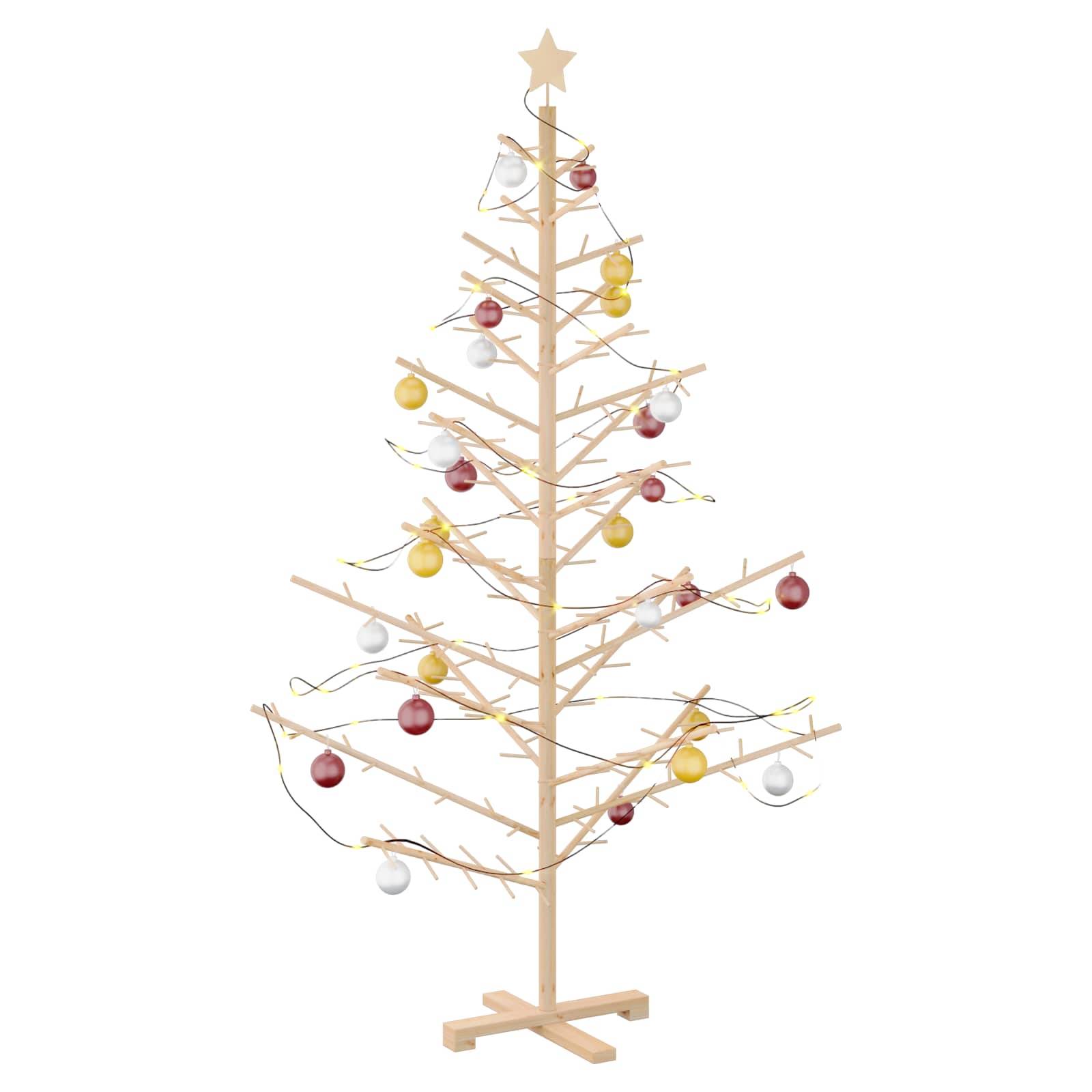 Vidaxl - Arbre de Noël en bois Naturel 180 cm Bois massif en pin vidaXL 42018057 - Image 4