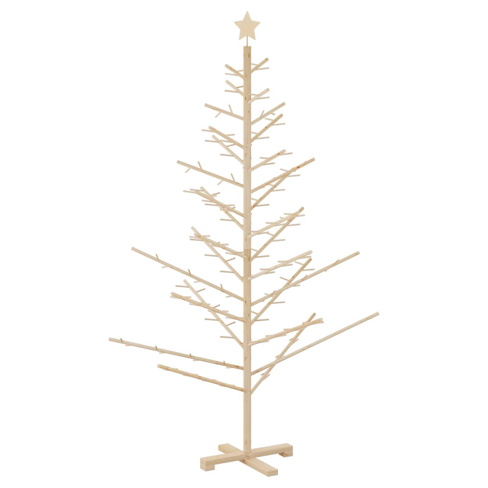 Vidaxl - Arbre de Noël en bois Naturel 180 cm Bois massif en pin vidaXL 42018057 - Image 8