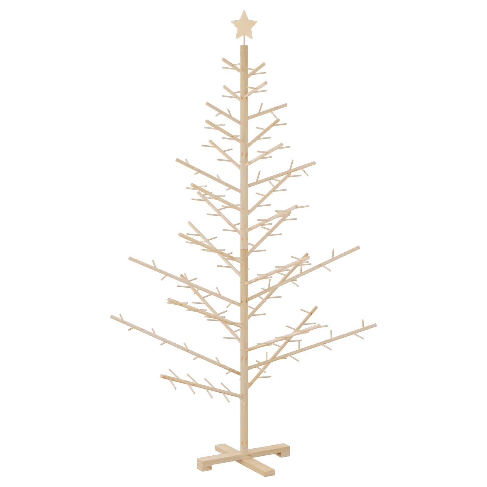 Vidaxl - Arbre de Noël en bois Naturel 180 cm Bois massif en pin vidaXL 42018057 - Image 2