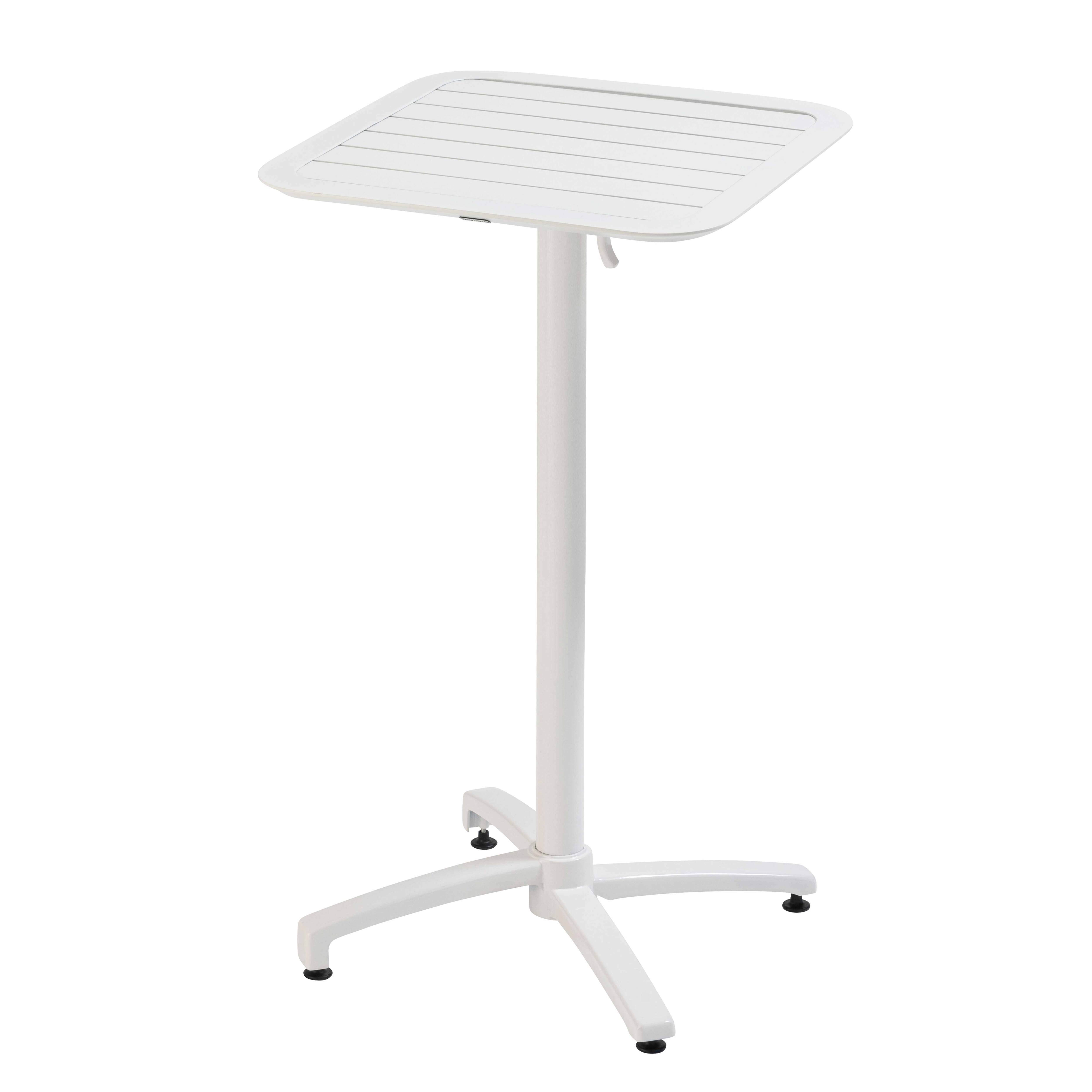 Oviala - Table haute 60x60 cm inclinable de terrasse en aluminium blanc Almada - Oviala - Imagen 1