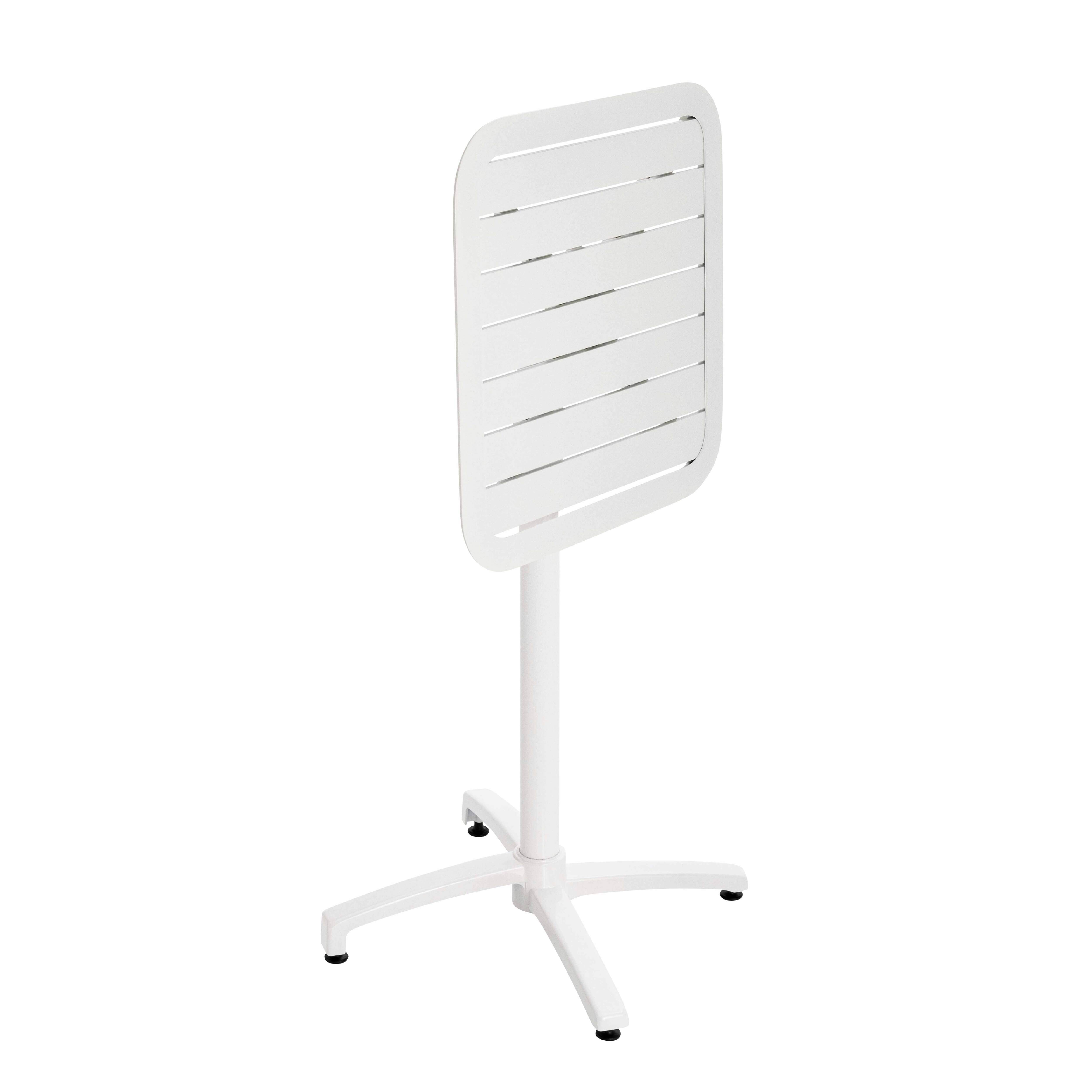 Oviala - Table haute 60x60 cm inclinable de terrasse en aluminium blanc Almada - Oviala - Imagen 3