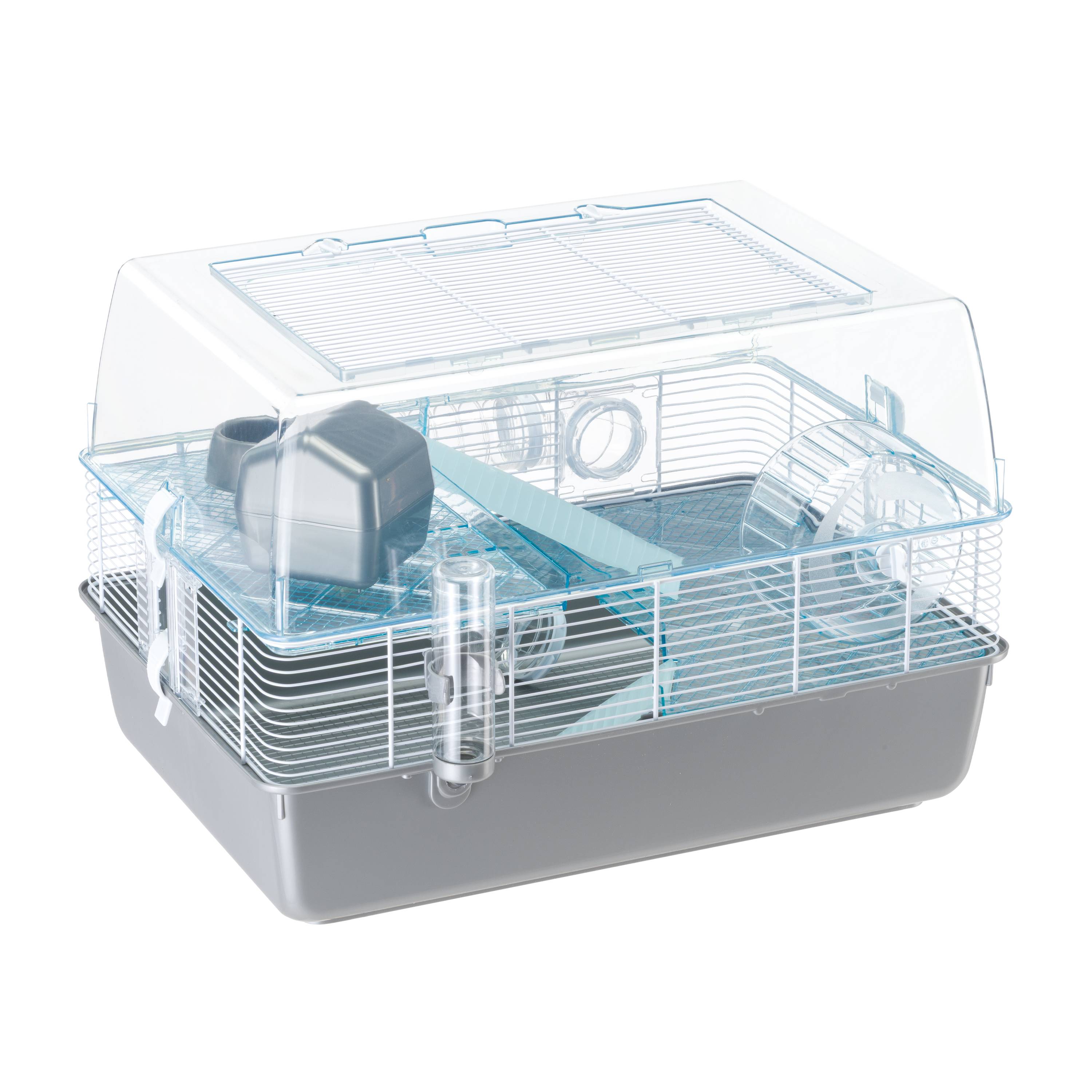 Ferplast - FERPLAST Cage pour Rongeurs DUNA FUN pour Hamsters, Souris, en Plastique et Métal, Accessoires inclus : Mangeoire, Abreuvoir, Maison, Roue, Echelle, - Imagen 7