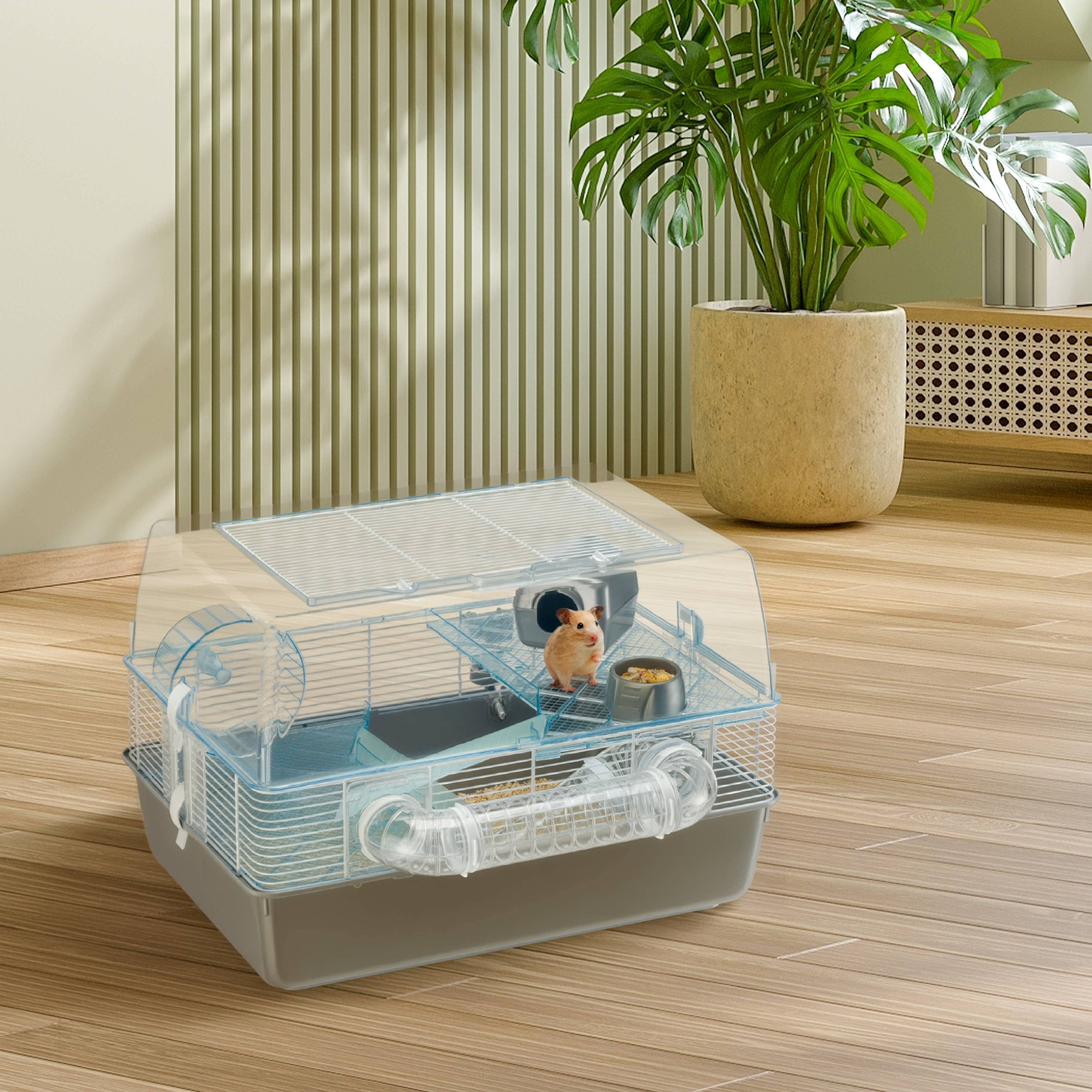 Ferplast - FERPLAST Cage pour Rongeurs DUNA FUN pour Hamsters, Souris, en Plastique et Métal, Accessoires inclus : Mangeoire, Abreuvoir, Maison, Roue, Echelle, - Imagen 3