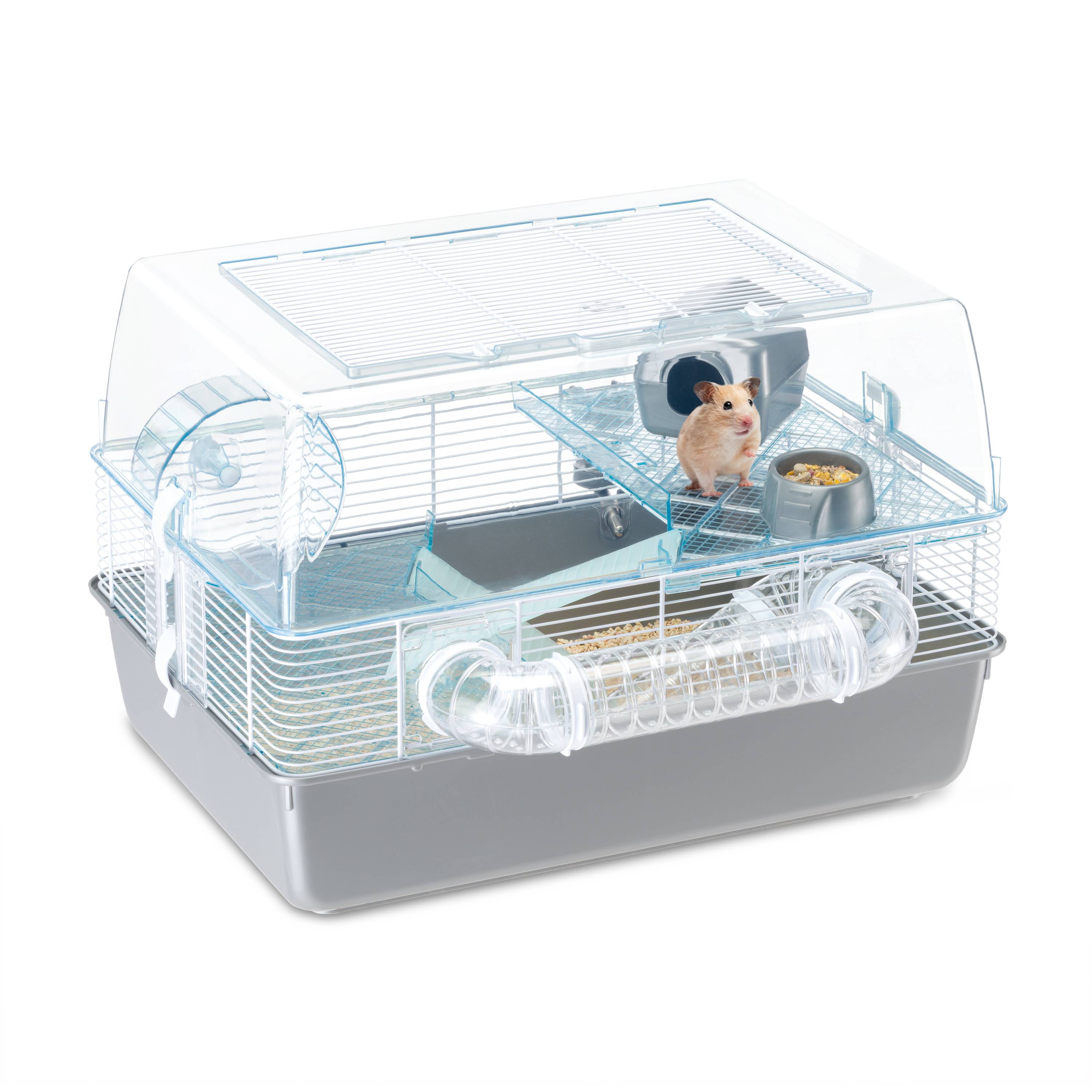 Ferplast - FERPLAST Cage pour Rongeurs DUNA FUN pour Hamsters, Souris, en Plastique et Métal, Accessoires inclus : Mangeoire, Abreuvoir, Maison, Roue, Echelle, - Imagen 4