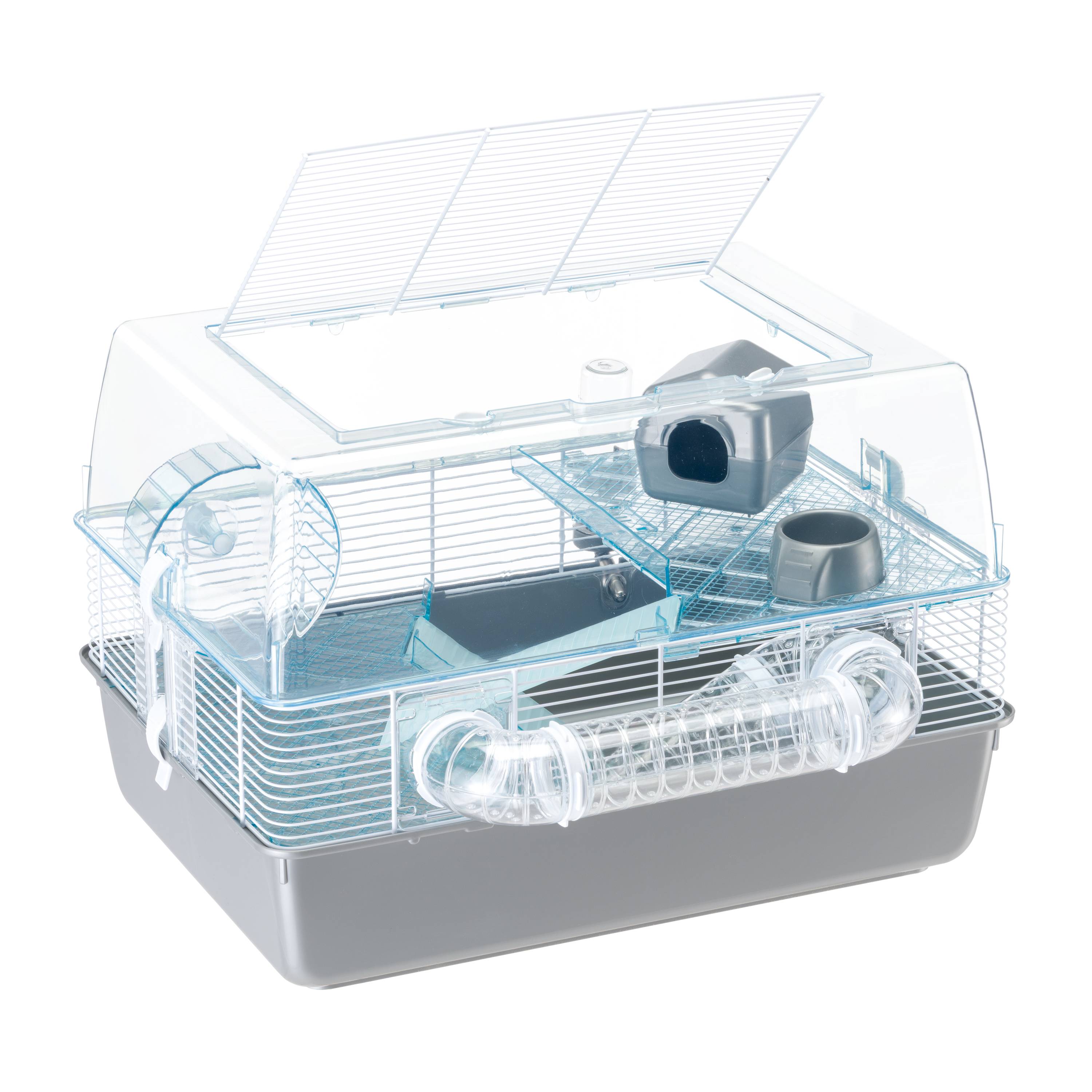 Ferplast - FERPLAST Cage pour Rongeurs DUNA FUN pour Hamsters, Souris, en Plastique et Métal, Accessoires inclus : Mangeoire, Abreuvoir, Maison, Roue, Echelle, - Imagen 6