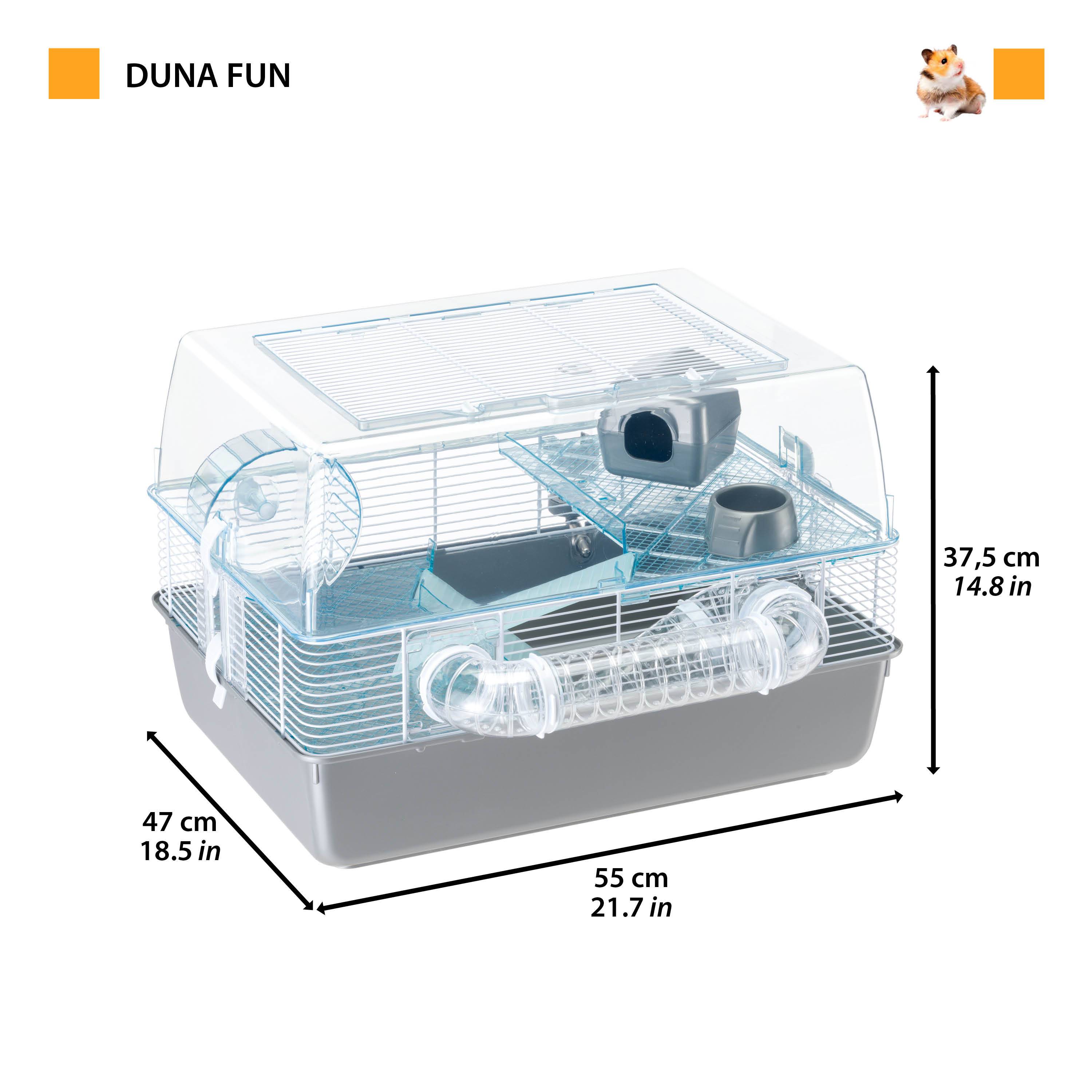 Ferplast - FERPLAST Cage pour Rongeurs DUNA FUN pour Hamsters, Souris, en Plastique et Métal, Accessoires inclus : Mangeoire, Abreuvoir, Maison, Roue, Echelle, - Imagen 2