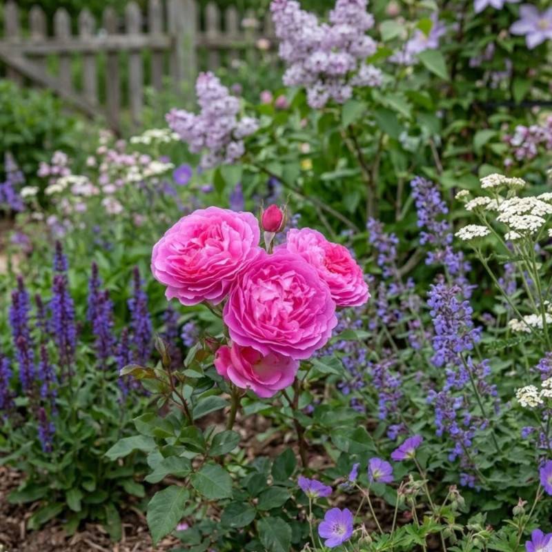 Rosier à fleurs groupées Baie des Anges Romantica® 'Radprov' à fleurs Rose/ - feuillage Caduc - Pot de 3L - 20/40 cm - Image 2