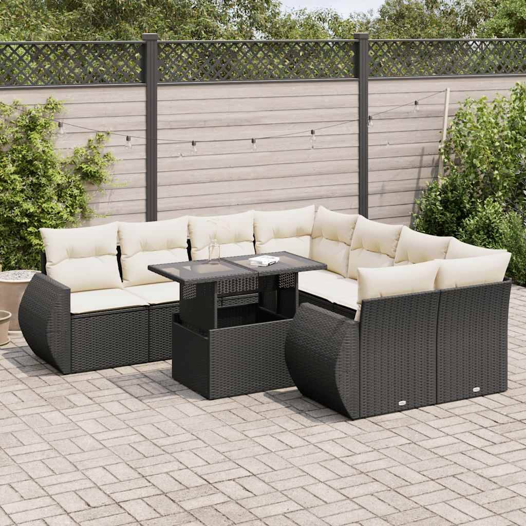 ComfortXL - Salon de jardin 8 places résine tressée avec table ajustable et coffres de rangement Noir – ComfortXL Outdoor Living