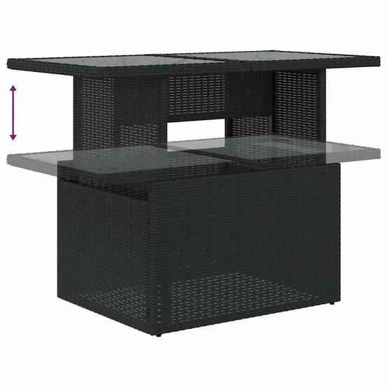 Salon de jardin 8 places résine tressée avec table ajustable et coffres de rangement Noir – ComfortXL Outdoor Living - Image 9