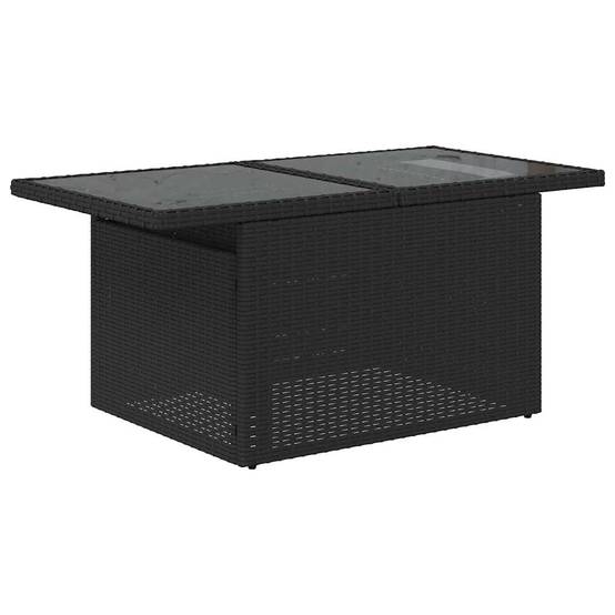 Salon de jardin 8 places résine tressée avec table ajustable et coffres de rangement Noir – ComfortXL Outdoor Living - Image 6
