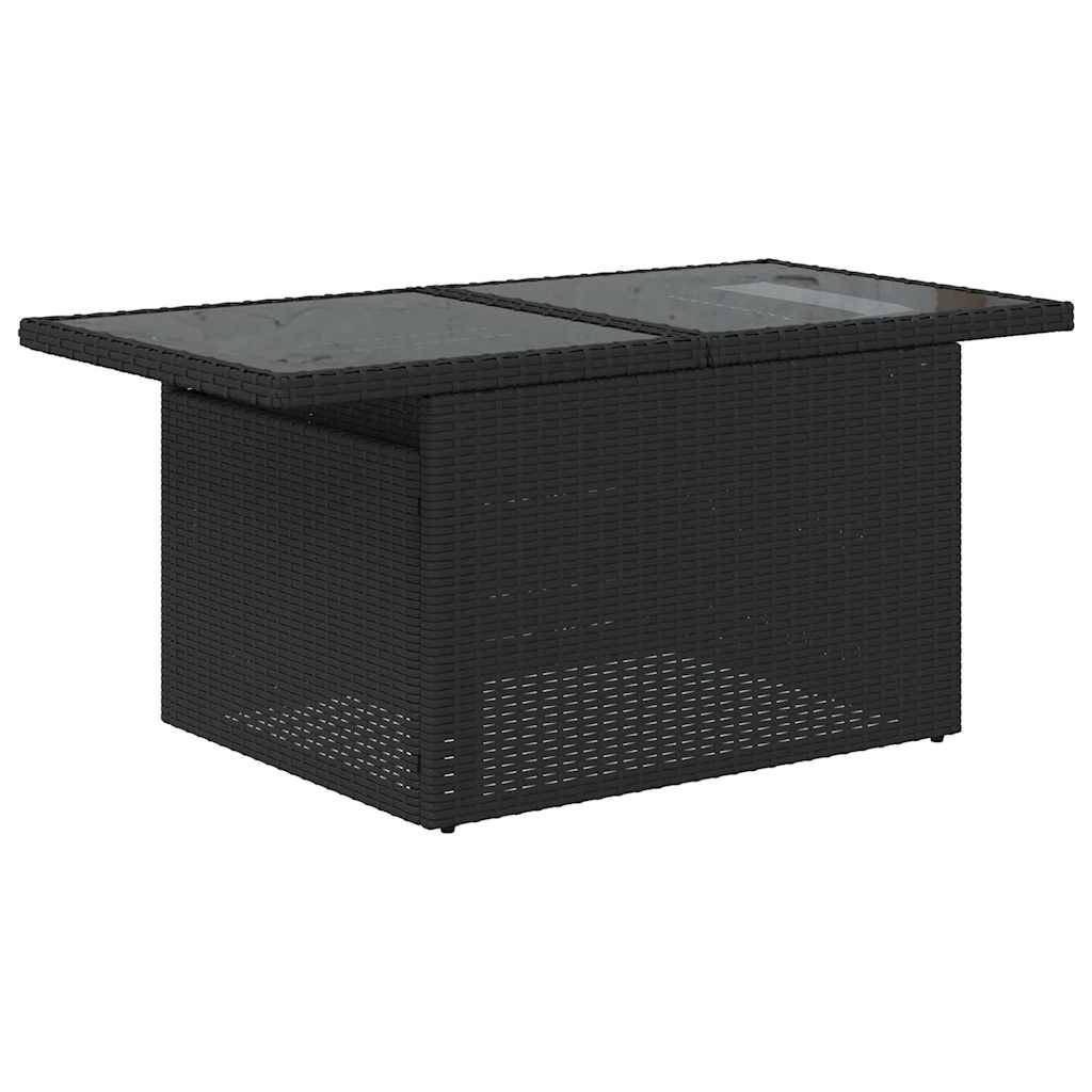 Salon de jardin 8 places résine tressée avec table ajustable et coffres de rangement Noir – ComfortXL Outdoor Living - Image 6