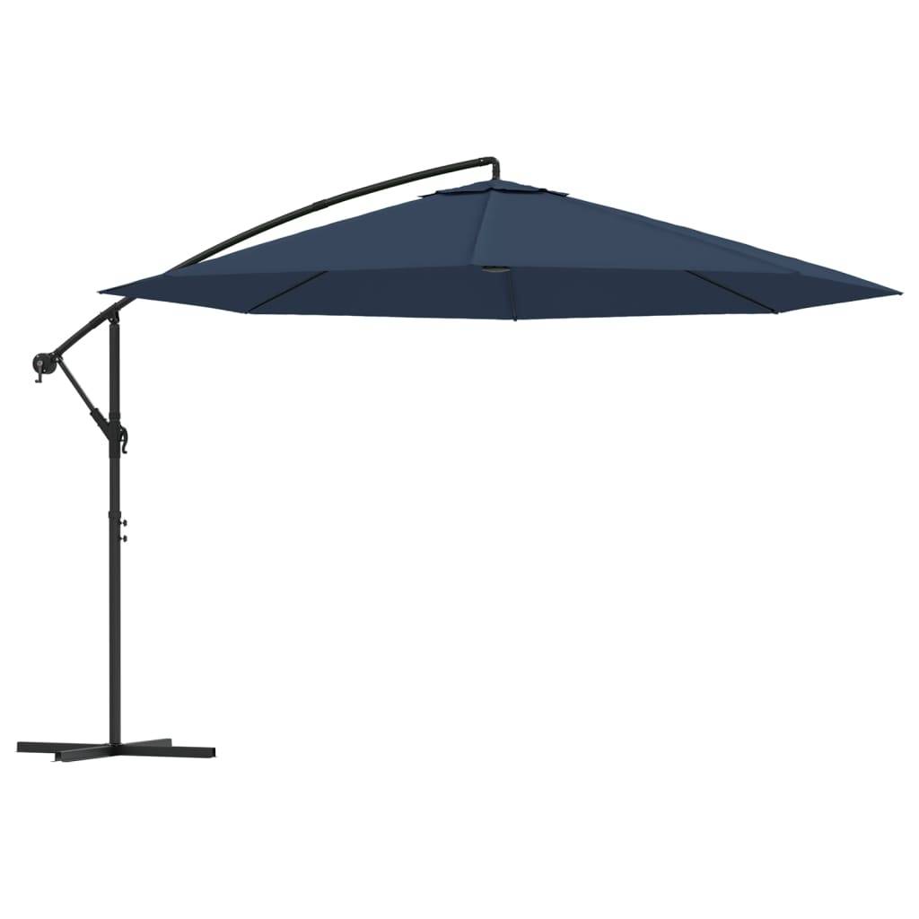 PANGIVO - Parasol déporté aluminium et polyester bleu foncé 350 x 350 x 268 cm - PANGIVO - Image 2
