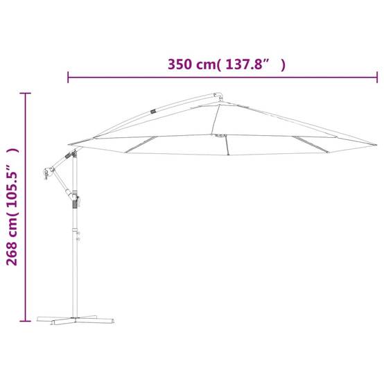 PANGIVO - Parasol déporté aluminium et polyester bleu foncé 350 x 350 x 268 cm - PANGIVO - Image 10