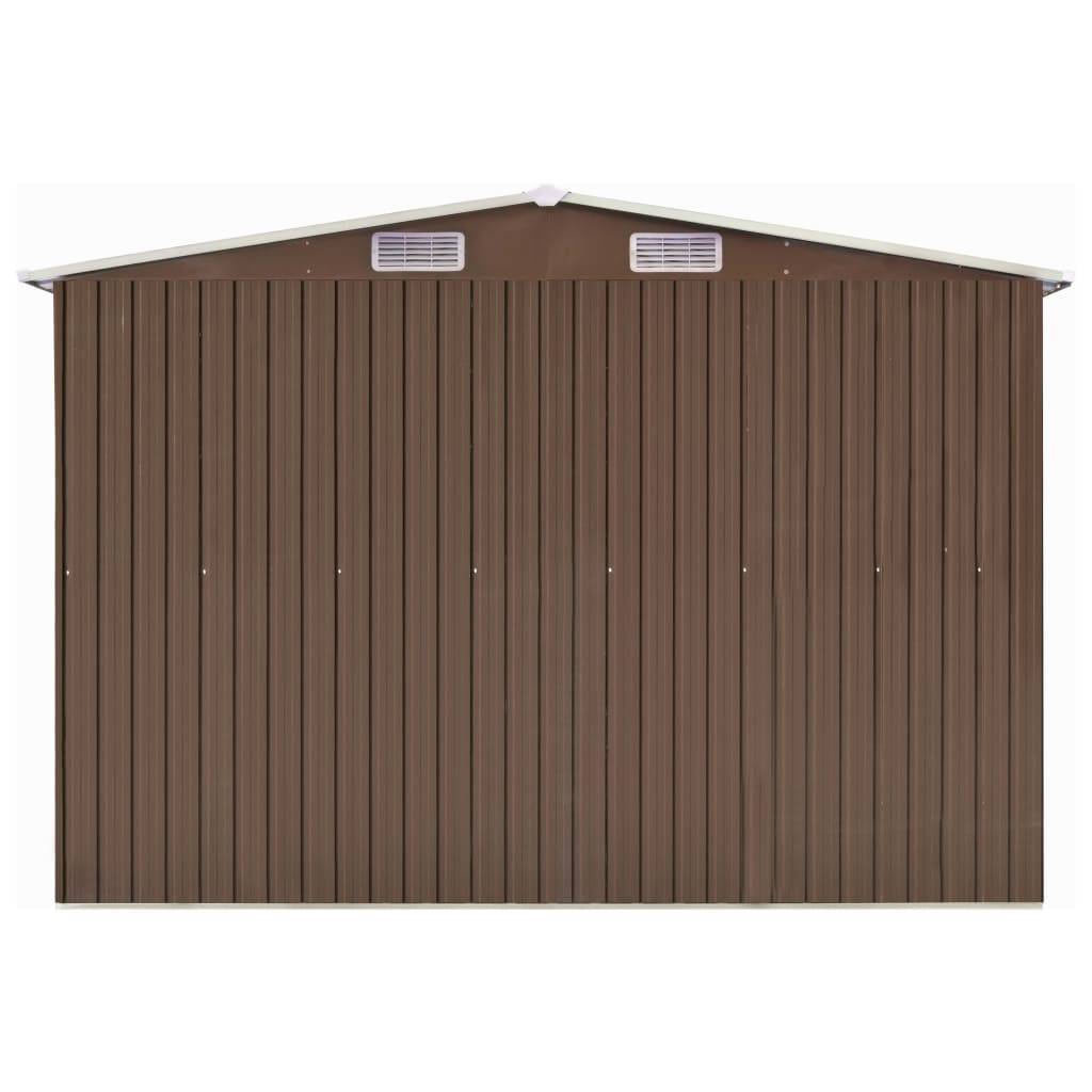Helloshop26 - Abri de jardin cabane cabanon maison de stockage remise extérieur hangar outils robuste 257 x 779 x 181 cm acier galvanisé marron - Imagen 4