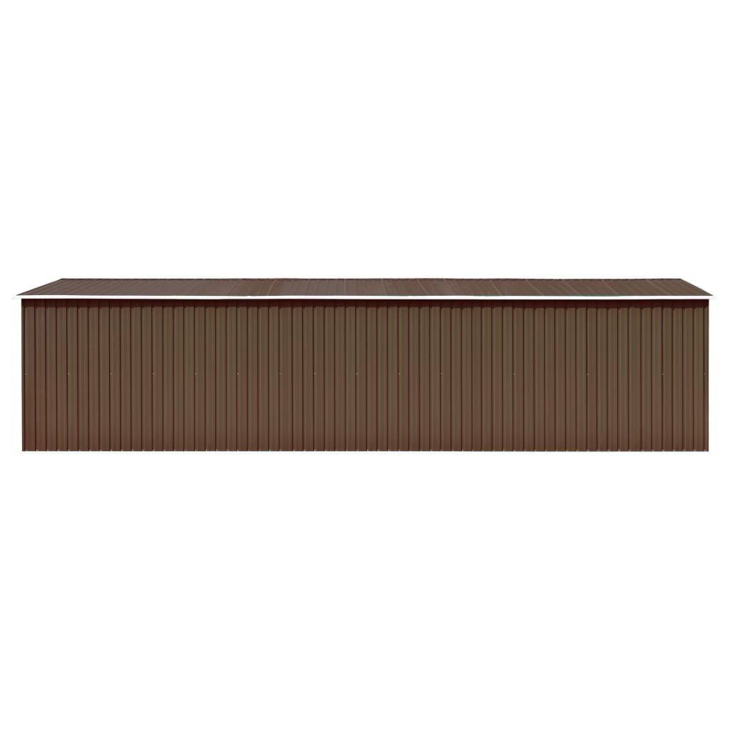 Helloshop26 - Abri de jardin cabane cabanon maison de stockage remise extérieur hangar outils robuste 257 x 779 x 181 cm acier galvanisé marron - Imagen 2