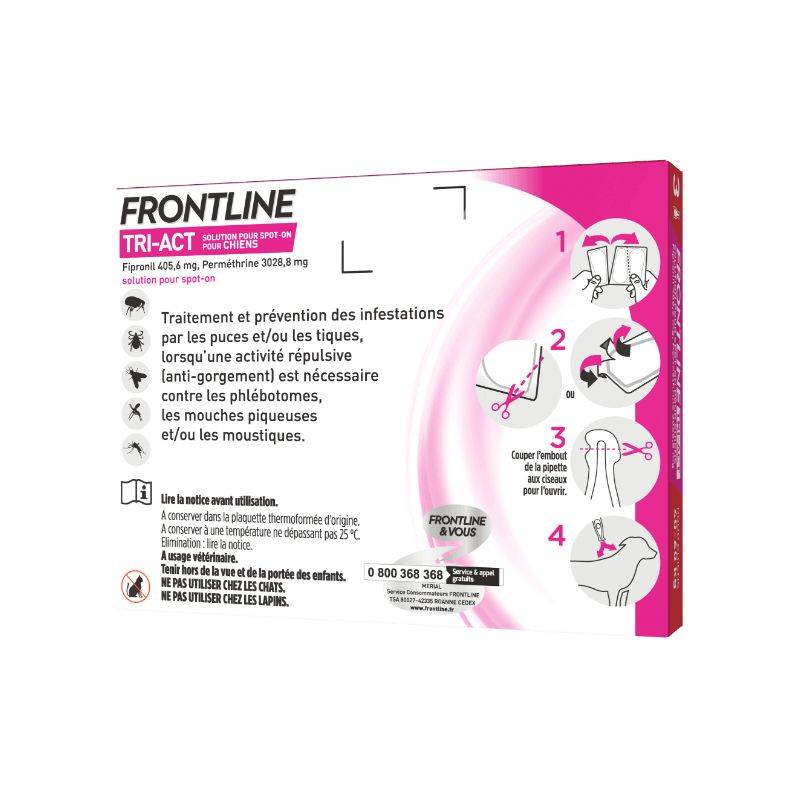 Frontline - FRONTLINE TRI-ACT CHIEN XL (40-60 kg) - BOEHRINGER 3 pipettes - Imagen 2
