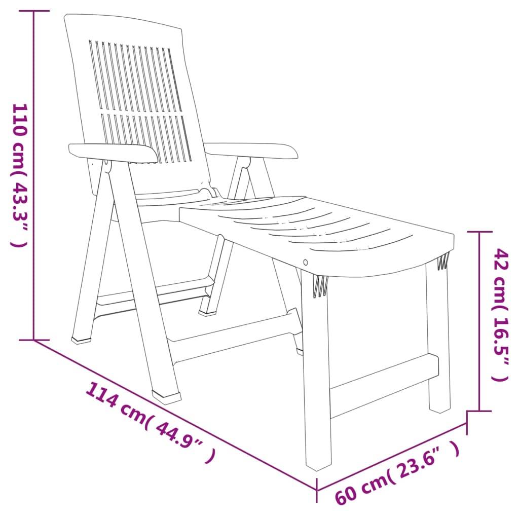 Chaise longue | Transat | Bain de soleil blanc plastique - Image 9
