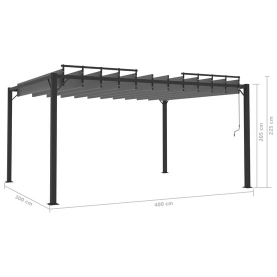 Tonnelle Bioclimatique Aluminium Toit à Persiennes Réglables Design Moderne Anthracite 3x4 m – ComfortXL Outdoor Living - Image 8