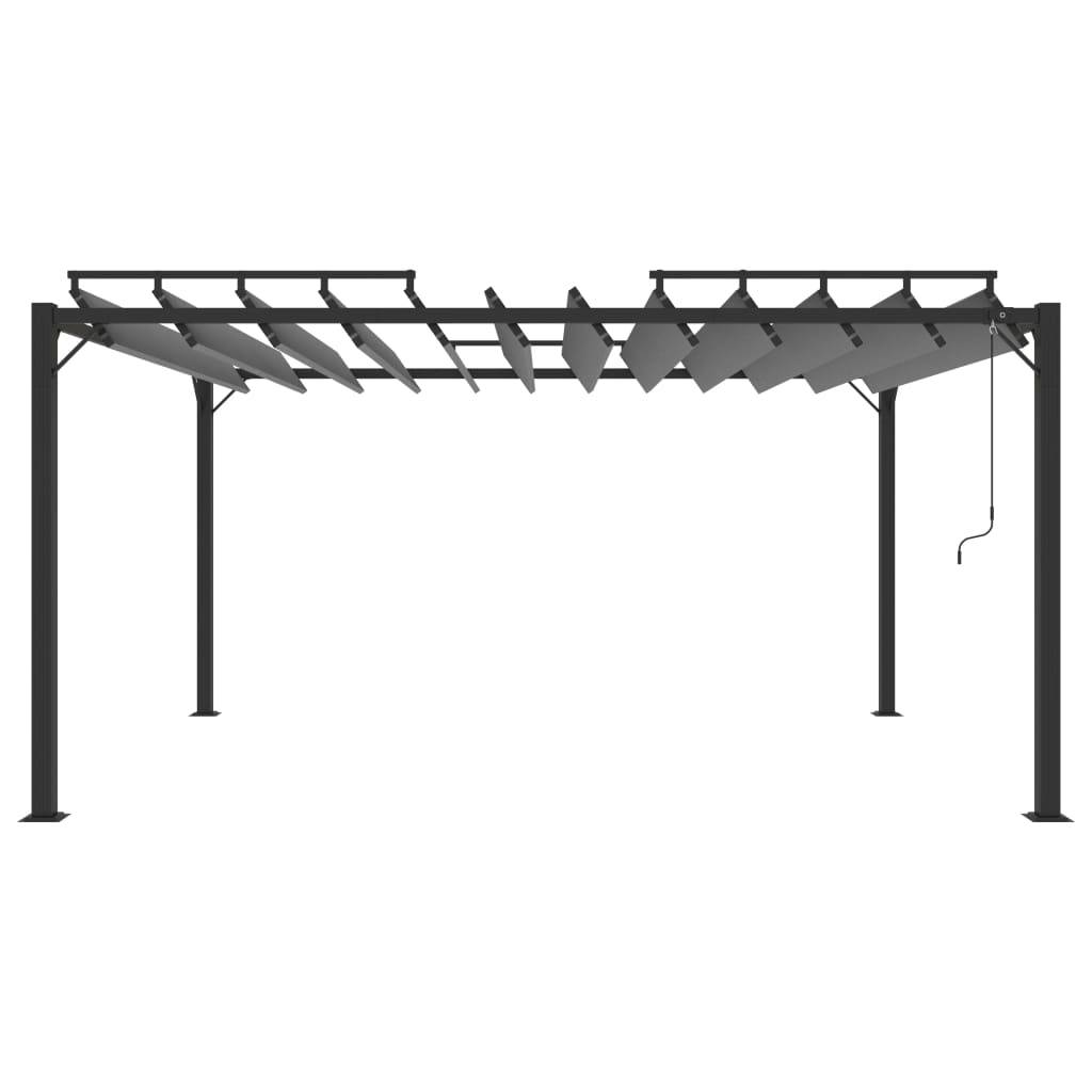 Tonnelle Bioclimatique Aluminium Toit à Persiennes Réglables Design Moderne Anthracite 3x4 m – ComfortXL Outdoor Living - Image 3
