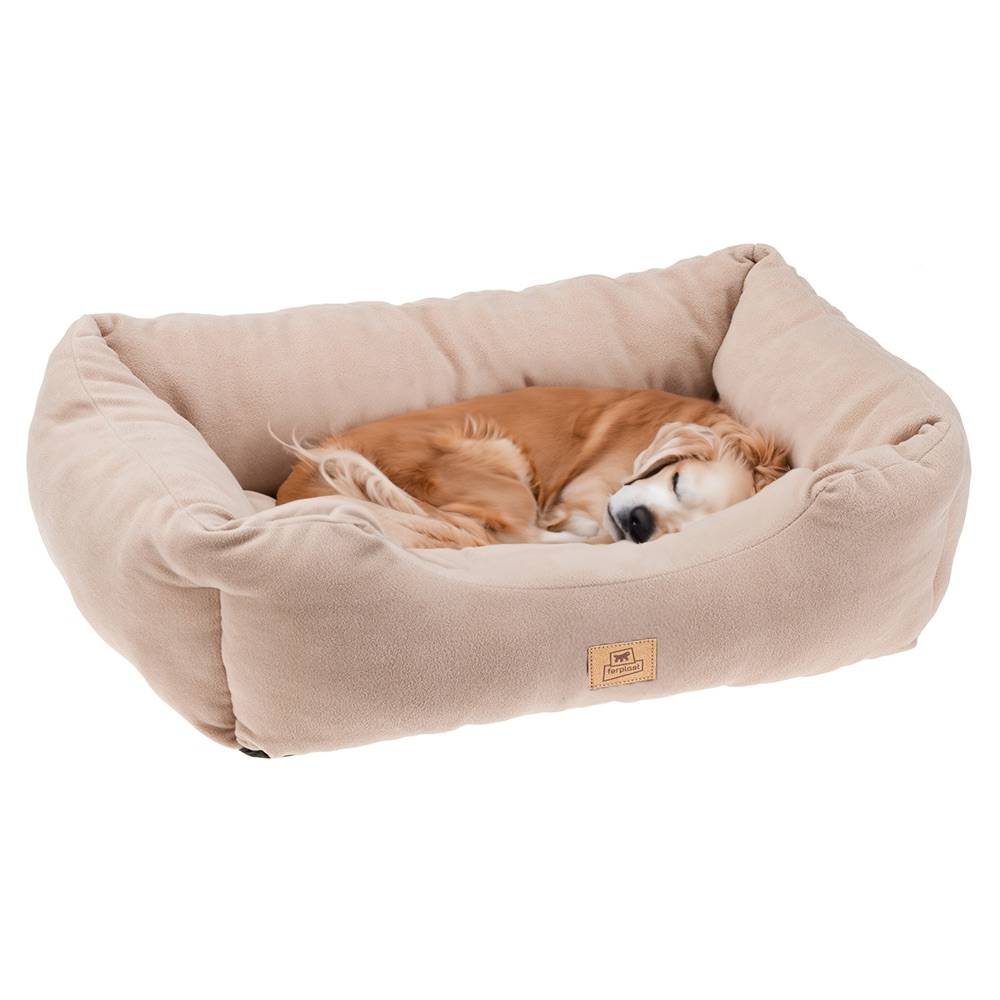 Ferplast - Canapé Lit pour Chiens et Chats COCCOLO MICROFLEECE 80 Doux Micropolaire Lavable Beige - Imagen 4