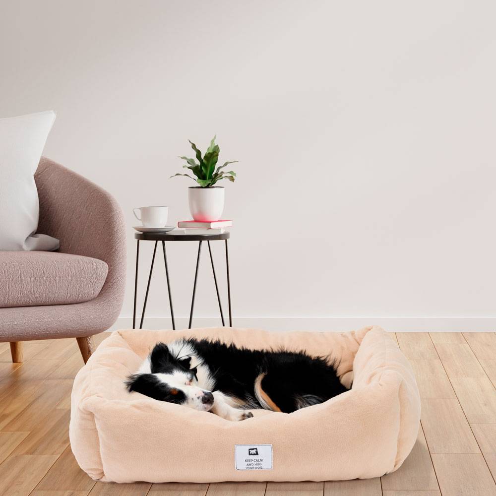Ferplast - Canapé Lit pour Chiens et Chats COCCOLO MICROFLEECE 80 Doux Micropolaire Lavable Beige - Imagen 3