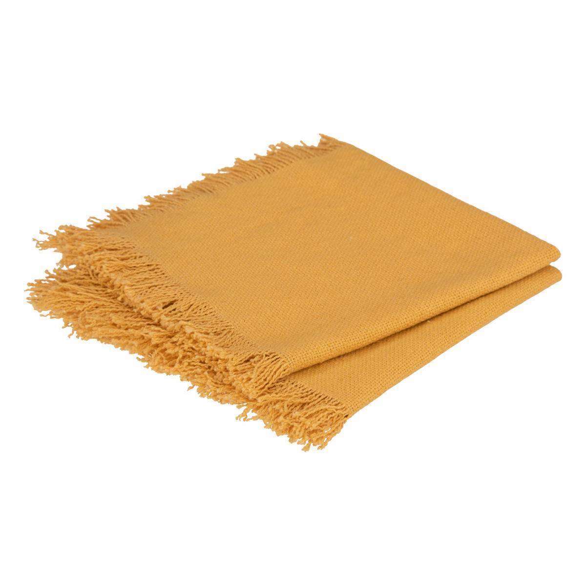 Atmosphera - Lot de 2 serviettes de table "Maha" jaune moutarde 40x40cm - Atmosphera Créateur d'intérieur - Imagen 2