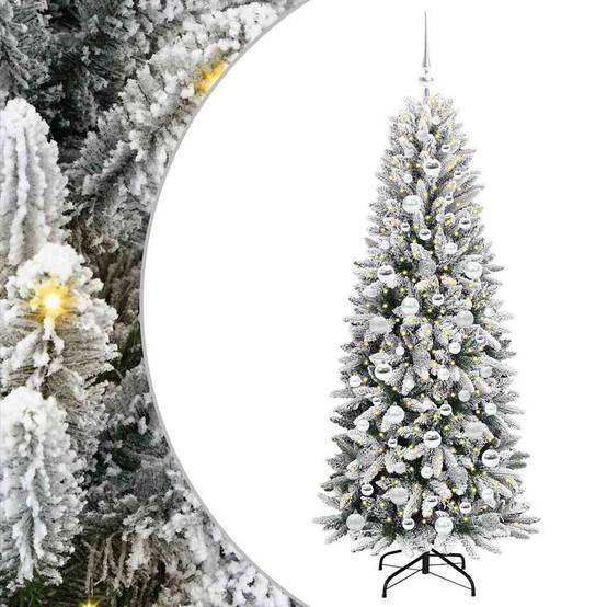 ComfortXL - Arbre de Noël Artificiel Hivernal 180 cm, Kit Complet Blanc Enneigé avec Guirlande LED – ComfortXL Outdoor Living - Image 2