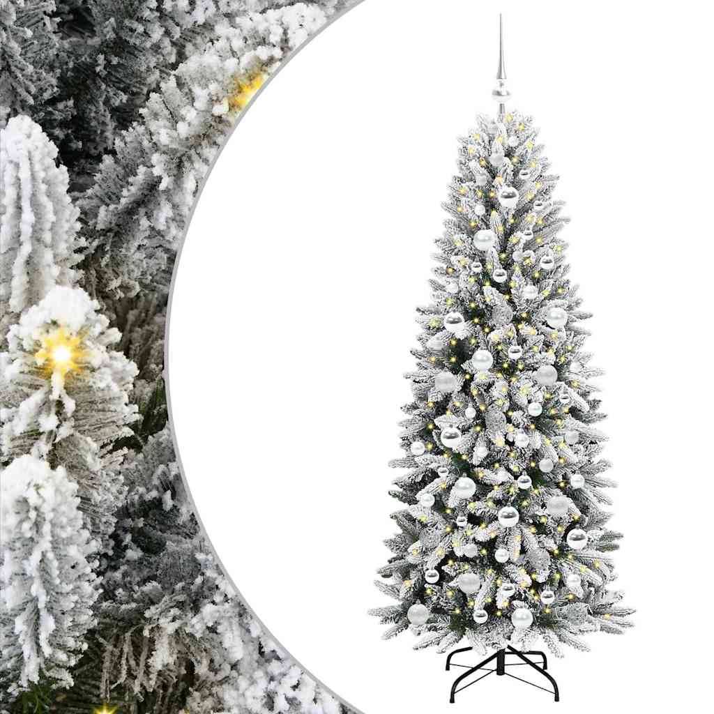ComfortXL - Arbre de Noël Artificiel Hivernal 180 cm, Kit Complet Blanc Enneigé avec Guirlande LED – ComfortXL Outdoor Living - Image 2