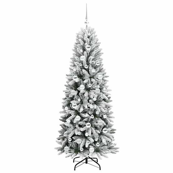 ComfortXL - Arbre de Noël Artificiel Hivernal 180 cm, Kit Complet Blanc Enneigé avec Guirlande LED – ComfortXL Outdoor Living - Image 4