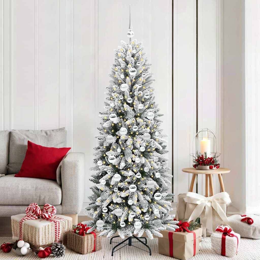 ComfortXL - Arbre de Noël Artificiel Hivernal 180 cm, Kit Complet Blanc Enneigé avec Guirlande LED – ComfortXL Outdoor Living - Image 1
