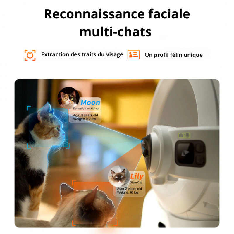 Robot litière autonettoyante avec caméra Purobot Ultra Robot HD, IA intégrée et application mobile – Petkit - Image 5