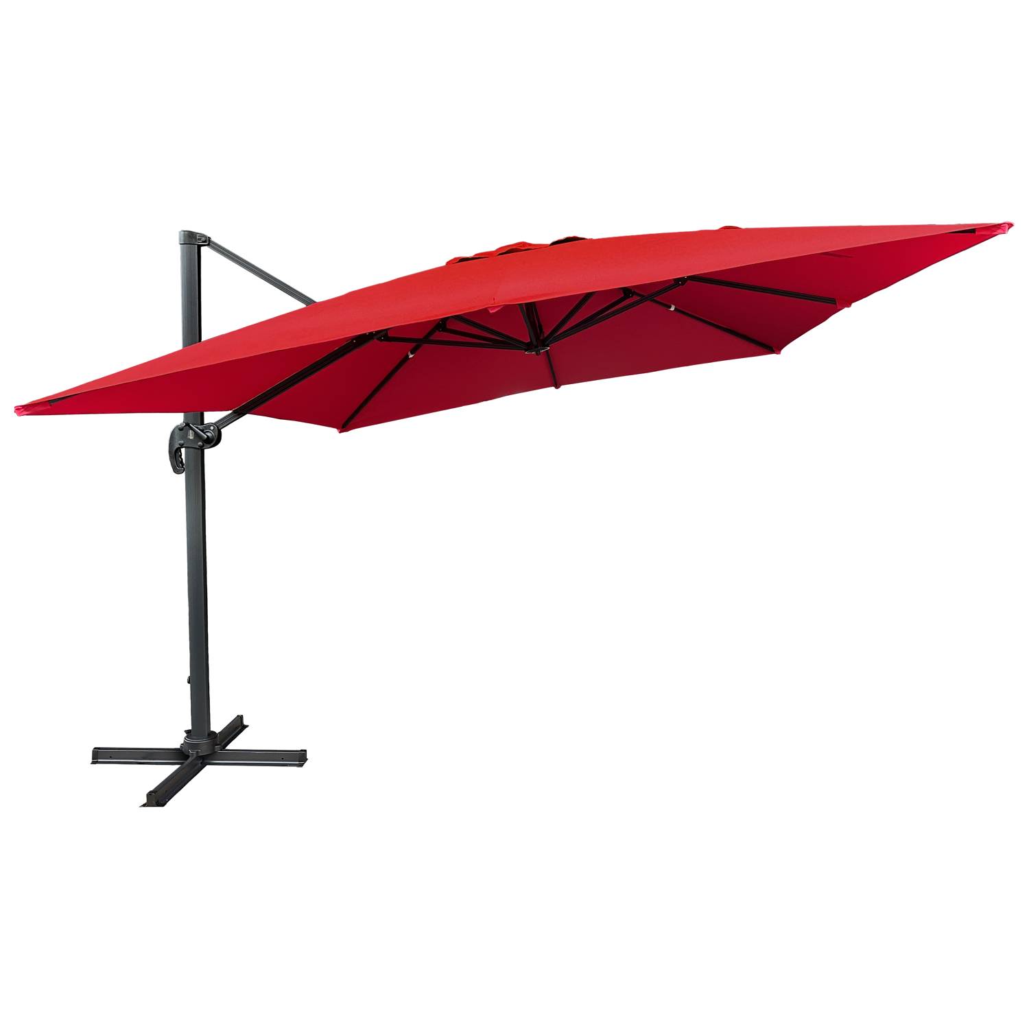 Happy Garden - Parasol déporté MOLOKAI carré 3x3m rouge + housse - HAPPY GARDEN - Imagen 3