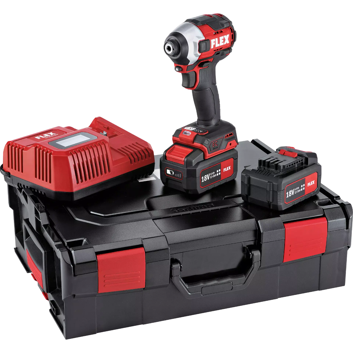 Visseuse à percussion FLEX 18V - 2 batteries 5.0 Ah + chargeur + réserve d'embouts + L-BOXX - 520771 - Imagen 1
