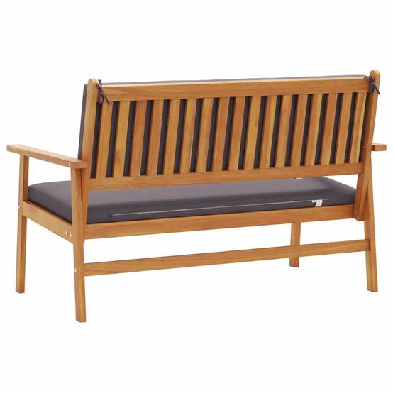 Banc de jardin | Banquette De Jardin | Banc Extérieur avec coussin Anthracite Bois d'Acacia Massif Maison Chic - Image 5