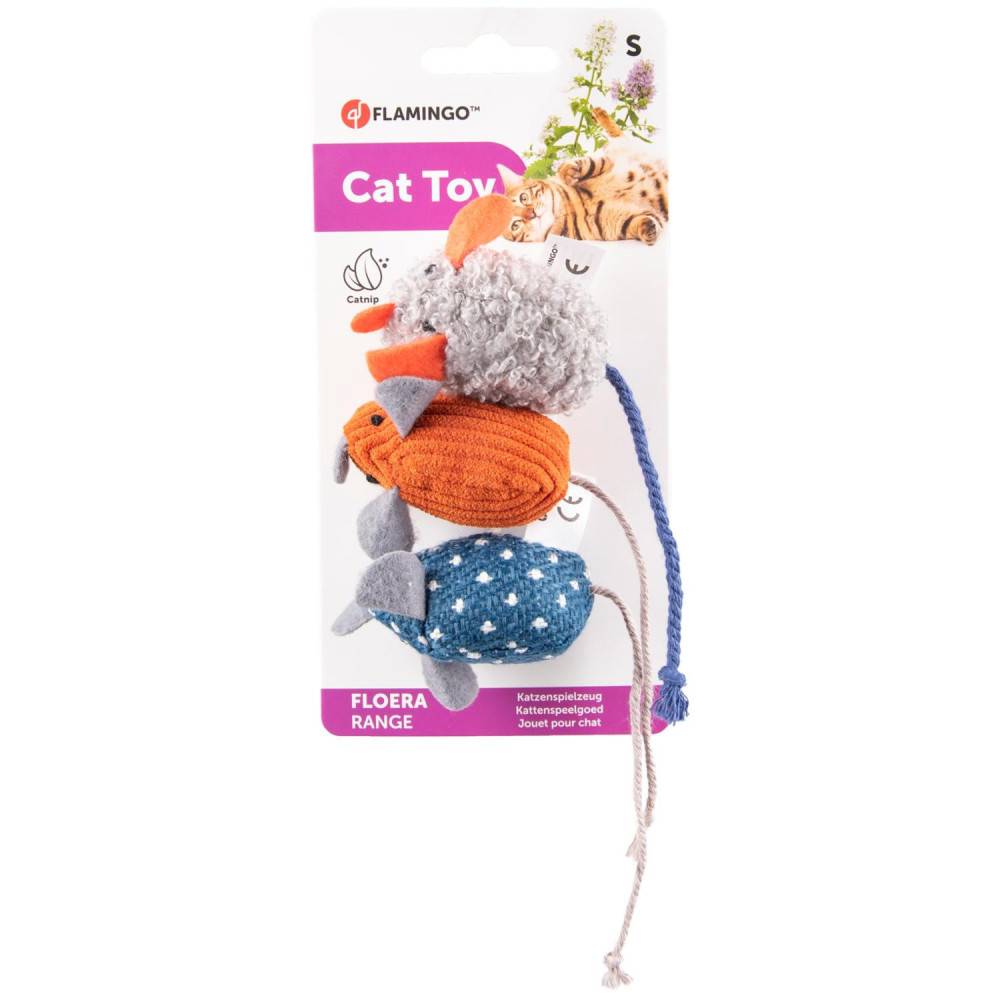 jouet chat lot de 3 souris Floera 14 cm  avec catnip - Imagen 2
