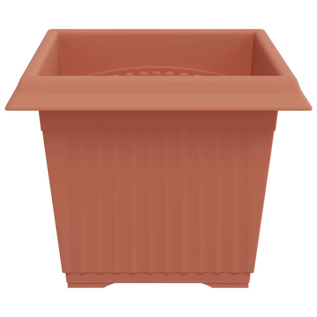 Grand Lot 24 Pots de Fleurs Carrés Plastique Robuste 23x23x17,5 cm Rouge brique - ComfortXL Outdoor Living - Image 6