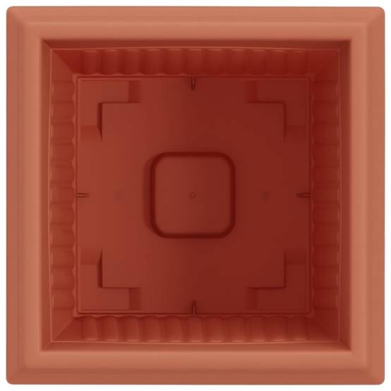 Grand Lot 24 Pots de Fleurs Carrés Plastique Robuste 23x23x17,5 cm Rouge brique - ComfortXL Outdoor Living - Image 7