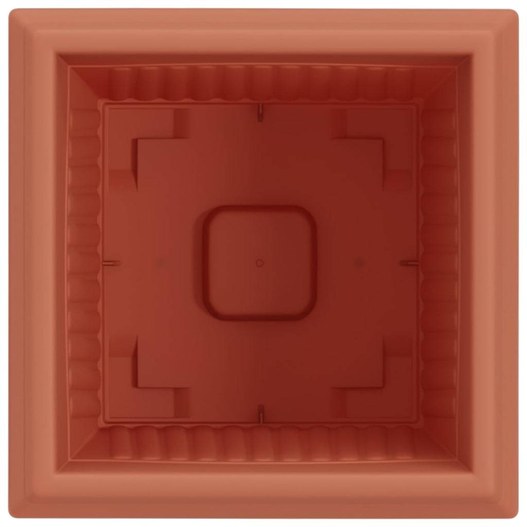 Grand Lot 24 Pots de Fleurs Carrés Plastique Robuste 23x23x17,5 cm Rouge brique - ComfortXL Outdoor Living - Image 7