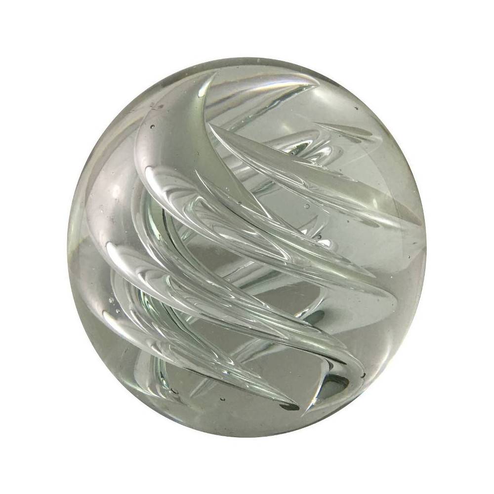 Presse papier sulfure "Flammes" en verre transparent Ø.9.5 cm Chemin de campagne - Imagen 1