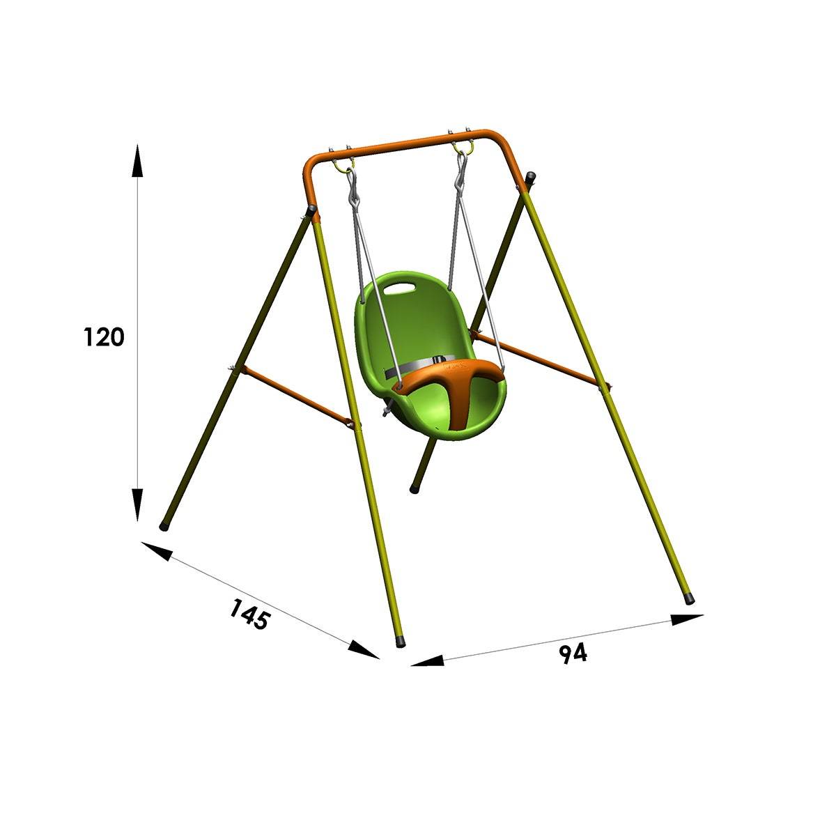 Trigano Jardin - Balançoire bébé métal 1,2 m EMMA 1 enfant - Image 3