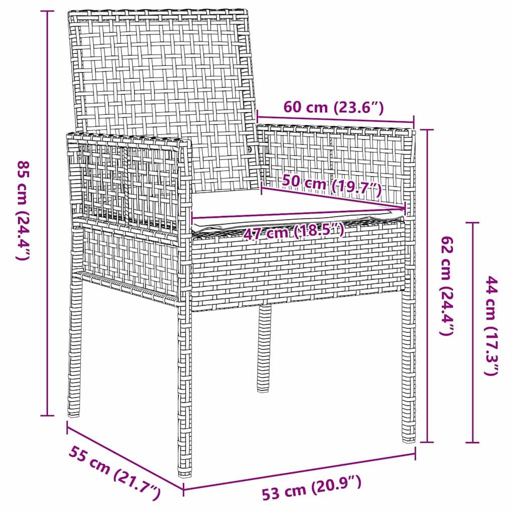 Prolenta Premium - Chaises de jardin rotin beige  55 x 53 x 85 cm  - Prolenta premium p378.4 - Image 8