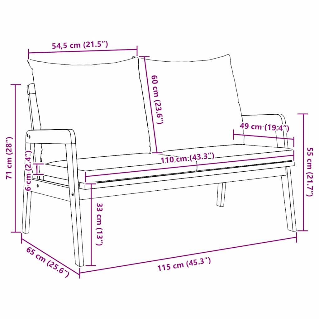 Banc de jardin | Banquette De Jardin | Banc Extérieur Huile Naturelle Bois d'Acacia Massif Maison Chic - Image 9