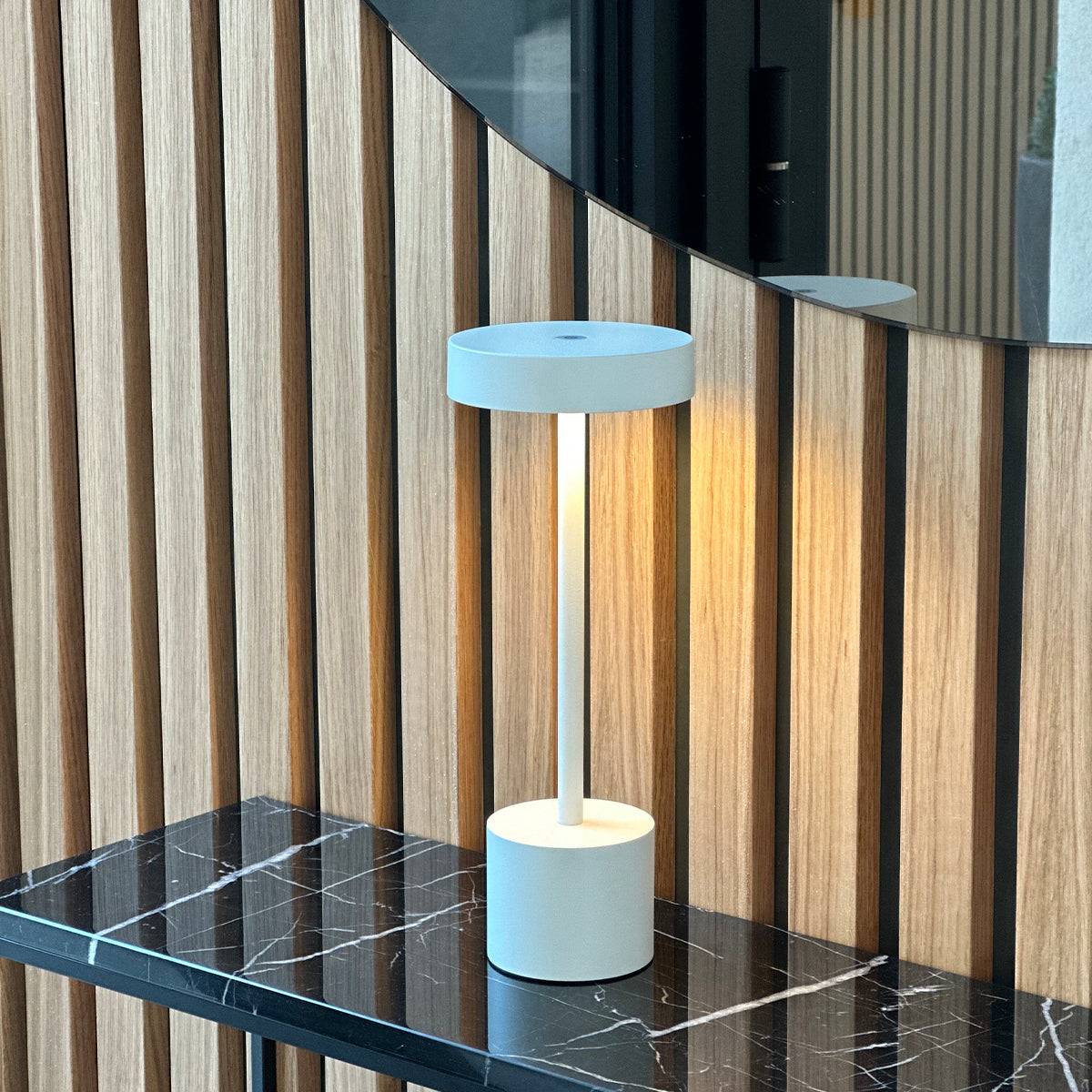 Lumisky - Lampe de table sans fil ROBY Blanc H30cm - Imagen 8