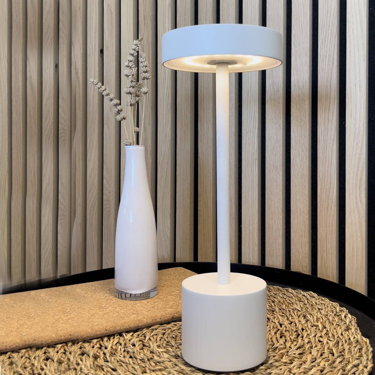 Lumisky - Lampe de table sans fil ROBY Blanc H30cm - Imagen 6